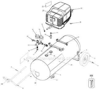 Page A Diagram and Parts List for 919-16738 Type 0 Black and Decker Compressor